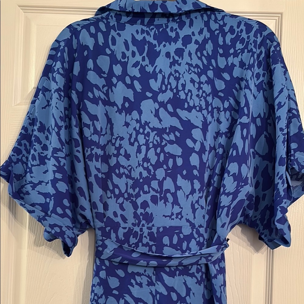Blue Patterned Women's Dress - Picture 3 of 4